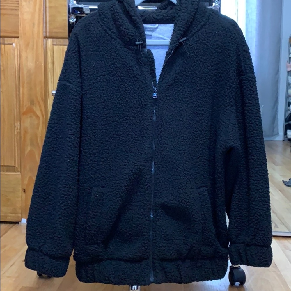 Oversized Sherpa jacket with pockets